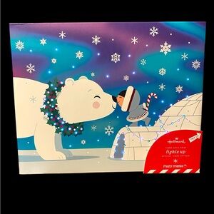 NEW Hallmark 8x10 Frosty Friends Light Up Christmas Picture Fiber Optic Print